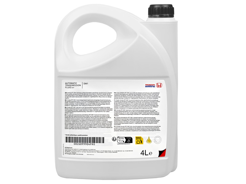 Genuine Honda ATF-DW1 Automatic Transmission Fluid 4 Litres (0826899904HE)