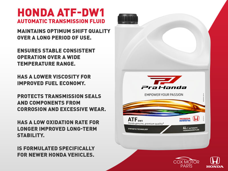 Genuine Honda ATF-DW1 Automatic Transmission Fluid 4 Litres (0826899904HE)