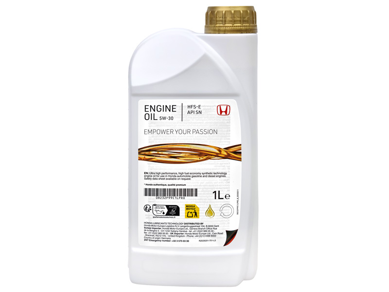 5W30 Genuine Honda Fully Synthetic Engine Oil | 1 Litre (08232P99C1LHE)