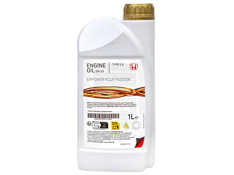 0W20 Genuine Honda Type 2.0 Fully Synthetic Engine Oil | 1 Litre (08232P99K1LHE)