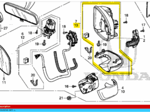 Genuine Honda Jazz Left Mirror Housing 2016 Onwards (76255TARE11)