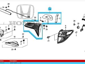 Genuine Honda HR-V Rear Left Inner Light Unit 2015-2021 (34155T7SA01)