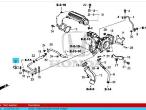 Genuine Honda Civic Type-R FK2 Turbo Water Outlet Hose 2015-2016 (19528RPYG00)