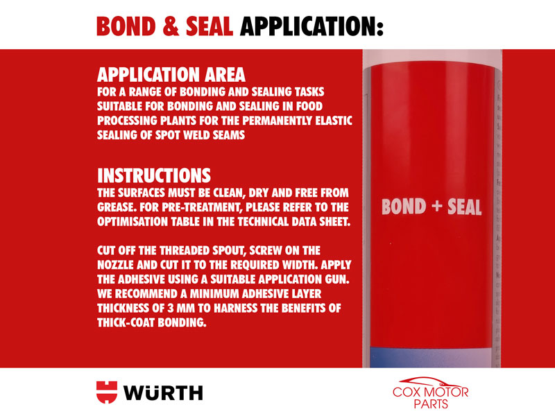 Wurth Bond & Seal Structural Adhesive White 300ml (08901001) - Image 5