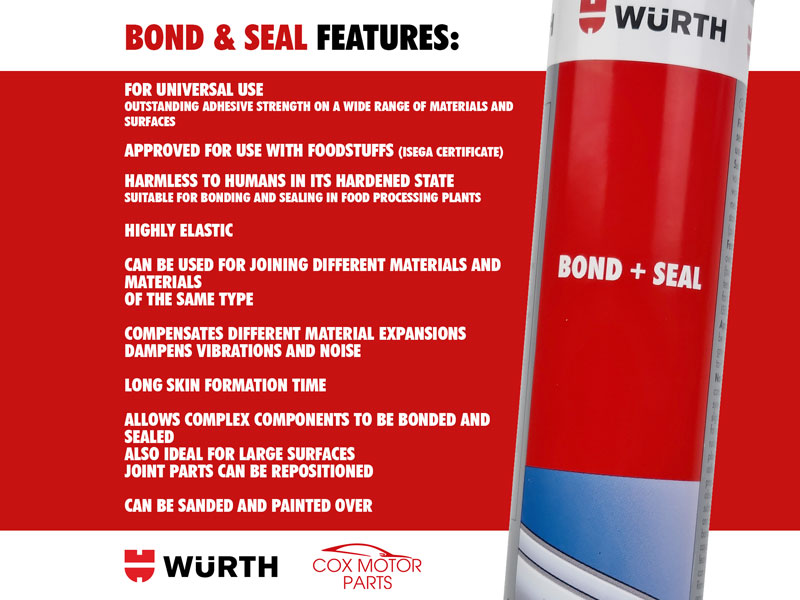 Wurth Bond & Seal Structural Adhesive White 300ml (08901001) - Image 3