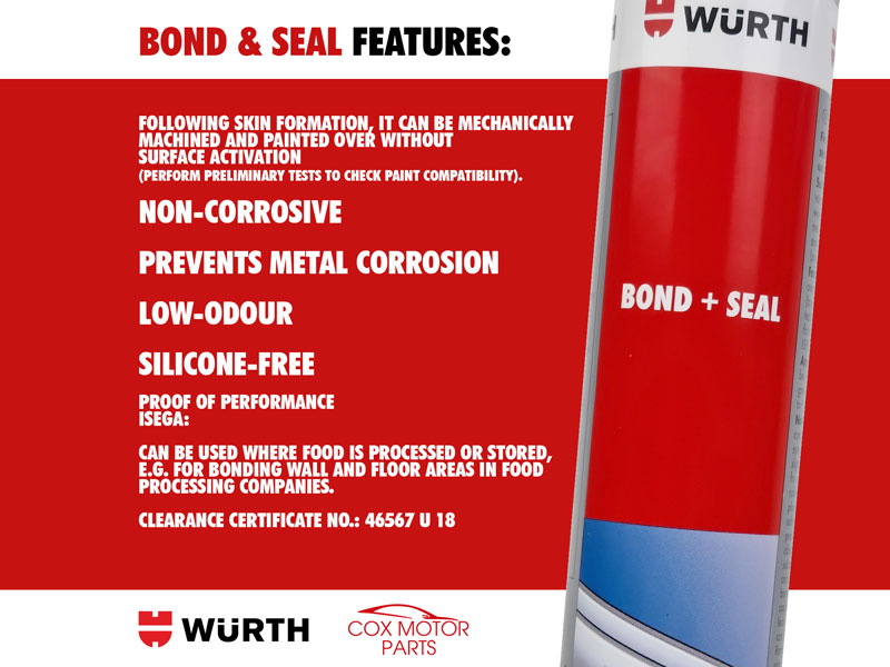 Wurth Bond & Seal Structural Adhesive White 300ml (08901001) - Image 4