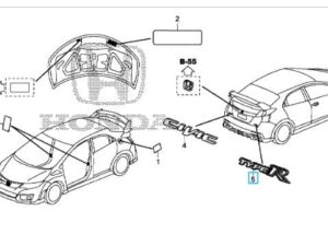 Genuine Honda FK2 Type R Rear Emblem (75723TV8E01)