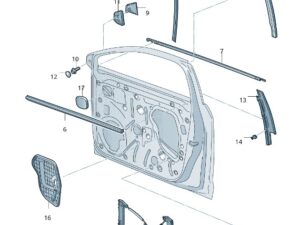 Genuine Seat Leon 2017-2020 Right Side Window Guide (5F4837432H5AP)