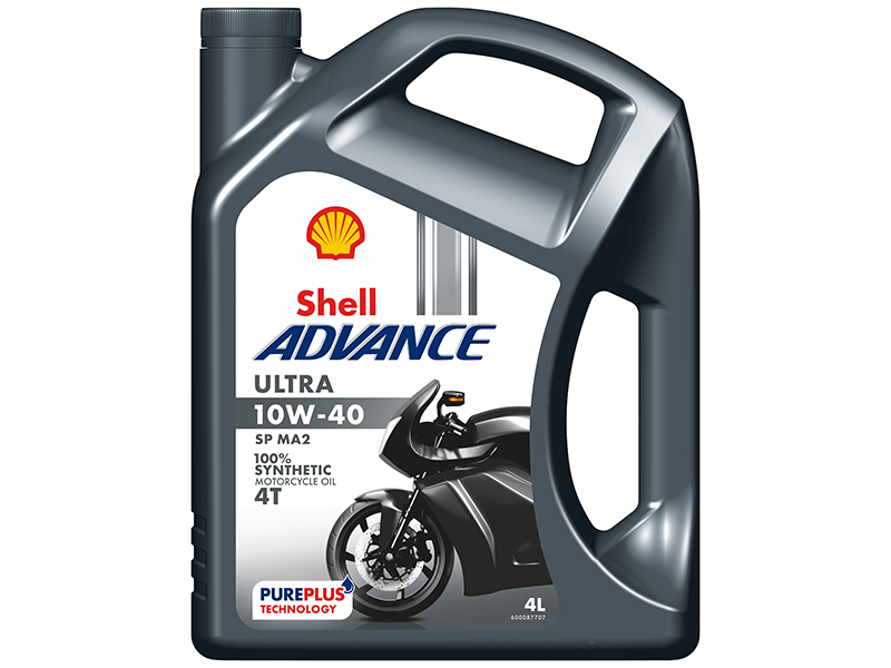 Shell Advance 4T Ultra 10W40 Motorbike Oil - Fully Synthetic (550076220) - 4 L