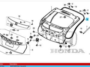 Genuine Honda Right Rear Weather Strip (72810TV0E02) (Copy)
