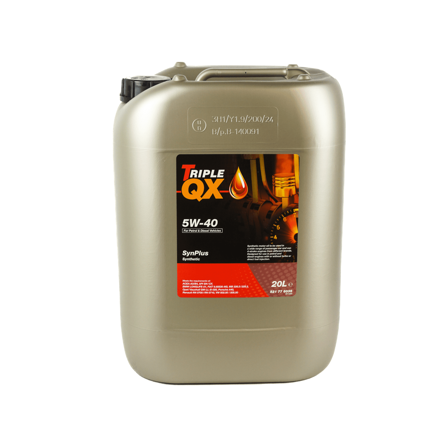 Triple QX Synplus 5W-40 A3/B4 - Fully Synthetic - 20 Litres