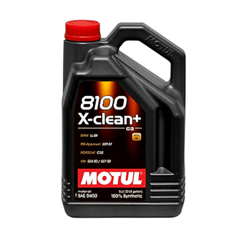 Motul 8100 X-Clean+ | 5W-30 | Fully Synthetic Motor Oil | VW504/50700 LL04 BMW - 5 Litres