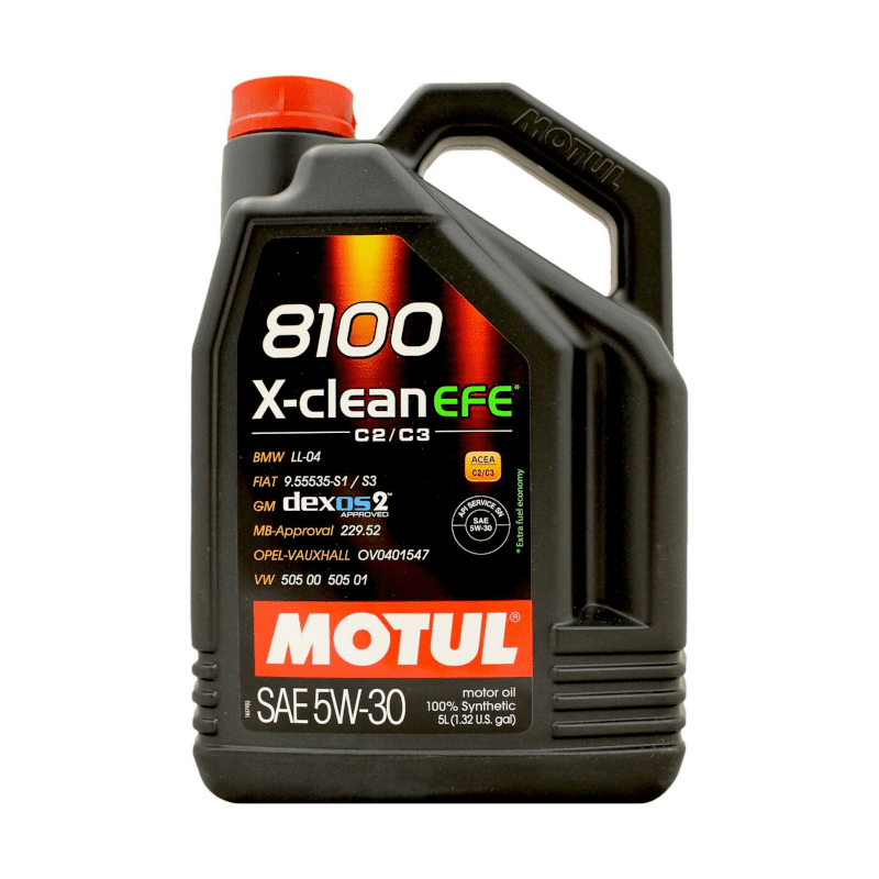 Motul 8100 X-Clean EFE | 5W-30 | Fully Synthetic Motor Oil | C2/C3 - 5 Litres