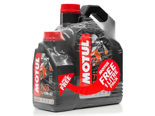 Motul 7100 4T | 10W-40 | Road/Off-Road - 4-Stroke Ester Motorcycle Motor Oil | 4 Litres + 1 Litre Free