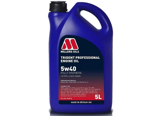 Millers Oils - Trident Professional 5W-40 Fully Synthetic Engine Oil - 5 Litres