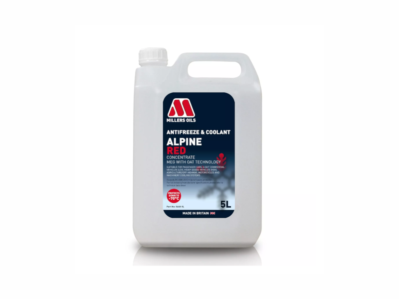 Millers Oils - Alpine Red Antifreeze & Coolant Concentrate - 5 Litres