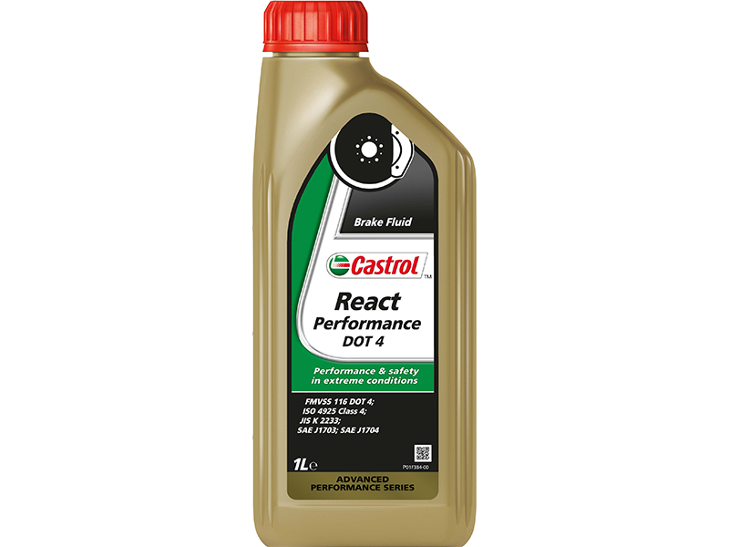 Castrol React Performance DOT 4 – 1L Brake Fluid – High Temp, Synthetic, Premium Quality (15F272)