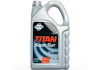 FUCHS TITAN SUPERSYN 5W-40 Fully Synthetic Engine Oil – 5L – ACEA A3/B4 – Ultra Performance